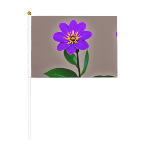 Violette Blumen, doppelseitige winkende Flaggen und Mini-Stick-Flaggen, geeignet für Party-Dekoration und Teamaktivitäten von Zhuanyun