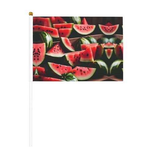 Wassermelonen-Flaggen mit frischem Obst, doppelseitig, winkende Flaggen und Mini-Stick-Flaggen, geeignet für Party-Dekoration und Teamaktivitäten von Zhuanyun