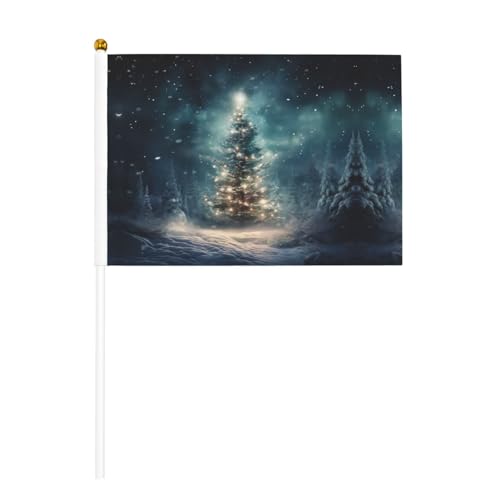 Weihnachtsbaum-Schnee-doppelseitige winkende Flaggen und Mini-Stick-Flaggen, geeignet für Party-Dekoration und Teamaktivitäten von Zhuanyun