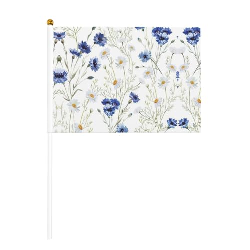 Wilde Blumen und Kornblumen, Gänseblümchen, doppelseitige winkende Flaggen und Mini-Stick-Flaggen, geeignet für Party-Dekoration und Teamaktivitäten von Zhuanyun