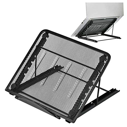 Zhuhaixmy Laptop-Ständer, Faltbarer Belüfteter Tablett Desktop Halter, Verstellbare für Notebook Ständer aus Metallnetz von Zhuhaixmy