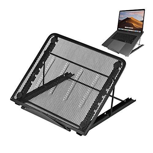 Zhuhaixmy Laptop-Ständer, Faltbarer Belüfteter Tablett Desktop Halter, Verstellbare für Notebook Ständer aus Metallnetz von Zhuhaixmy