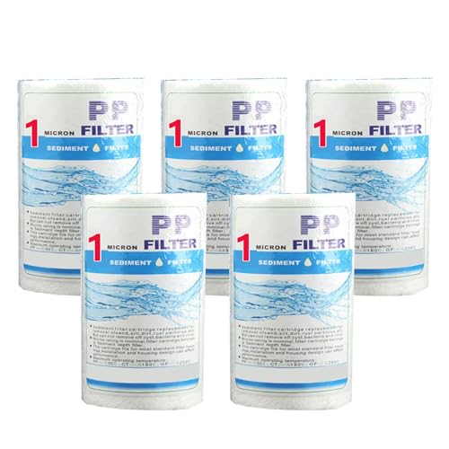 5" x 2,5" PP-Sedimentwasserfilter für das ganze Haus, 5-Zoll-Wasserfilter-Ersatzkartusche, Ersatzwasserfilter für Spülbecken, 5er-Pack(1 micron) von ZhuiFengA