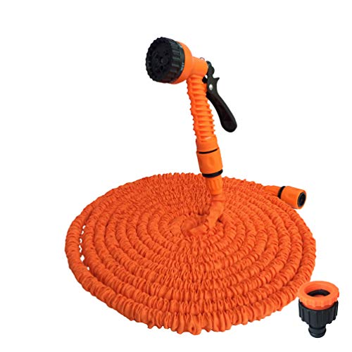 ZhuiKun Flexibler Gartenschlauch Zauberschlauch mit 7 Funktions Sprühdüse Knickfester Wasserschlauch für Pflanzen, Haustier, Autowäsche, Hausreinigung - (50FT=15m, Orange) von ZhuiKun