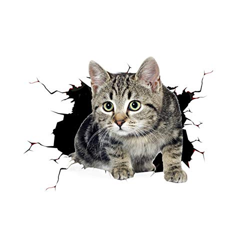 3D Hund Glas Auto Aufkleber, 3D Katze Kätzchen Tier Auto Aufkleber Lustige Persönlichkeit Simulation Motorrad Dekoration Auto Styling Aufkleber von Zhuodingsen