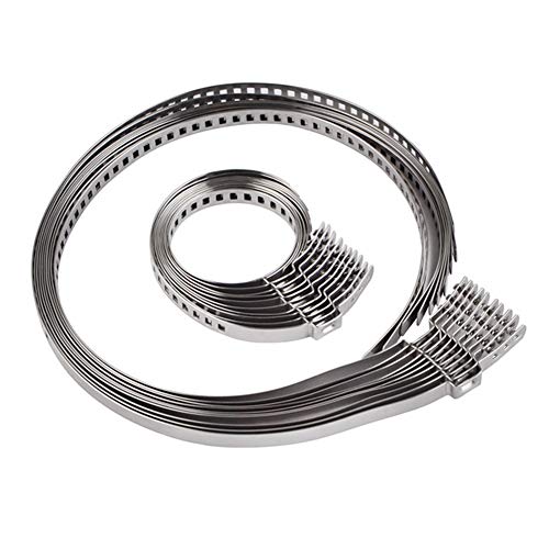 Edelstahl Schlauchklemmen, 10 StüCk CV Schlauchklemmen Set Rohrschellen Mit Einstellbarer UniversalstüCkverbindung GroßE/Kleine Edelstahl Auto Kits von Zhuodingsen