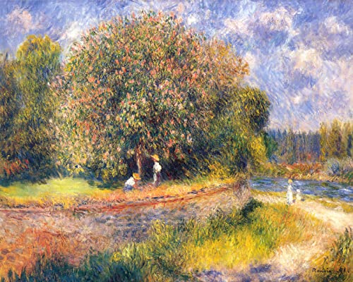 5D DIY Diamond Painting Kits Pierre-Auguste Renoir Baum Blühend Kreuzstich Mosaik Stickerei Strass Vollrundbohrer Manuelles Hobby Wohnkultur 40x50cm von Zhyaunz