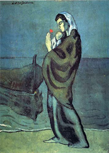 Zhyaunz 5D DIY Diamond Painting Pablo Picasso - Mutter und Kind am Strand Malen nach Zahlen Kits für Erwachsene und Kinder Diamantstickerei Kunsthandwerk Strass 30x40cm von Zhyaunz
