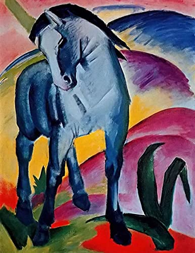 Blaues Pferd - DIY 5D Diamond Painting Set - Franz Marc - Kreuzstich Stickerei Voller Runder Handwerkskunst Geschenk 30x40cm von Zhyaunz