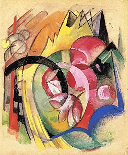 Zhyaunz Bunte Blumen Franz Marc - DIY 5D Diamond Painting Kits Kreuzstich Stickerei Voll Runde Handwerk Kunst Geschenk 30x40cm von Zhyaunz
