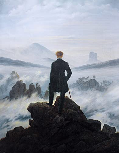 DIY 5D Diamant-Malerei Kits Isaac Levitan Der Wanderer über dem Nebelmeer Malen nach Zahlen, 5D Diamond Painting Voll Strass Stickerei Kreuzstich Bilder Arts Craft Caspar David Friedrich 30x40cm von Zhyaunz