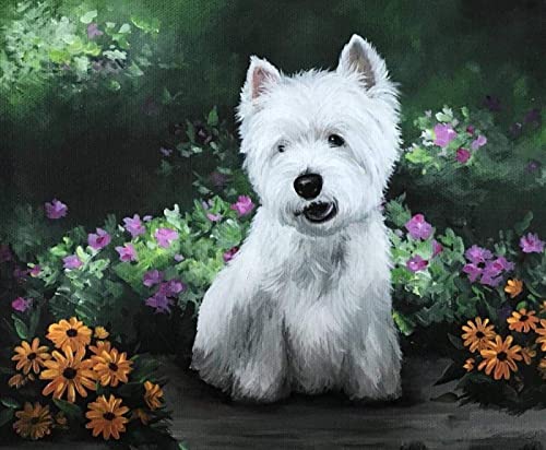 DIY 5D Diamond Painting West Highland White Terrier Malen nach Zahlen Kits Stickerei Zeichnung Strass 30x40cm von Zhyaunz