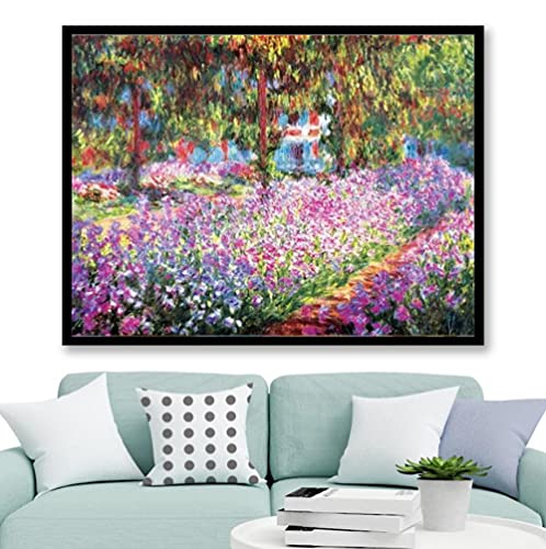 Der Garten des Künstlers in Giverny -5D Diamond Painting Set-Claude Monet-Kreuzstich-Stickerei Voller runder Handwerkskunst-Geschenk 40x50cm von Zhyaunz