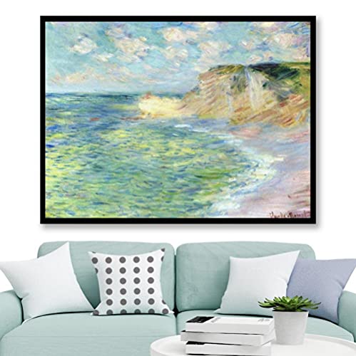 Der Strand von Pourville von Claude Monet -5D Diamond Painting Set-Claude Monet-Kreuzstich-Stickerei Volle Runde Handwerk Kunstgeschenk 40x50cm von Zhyaunz