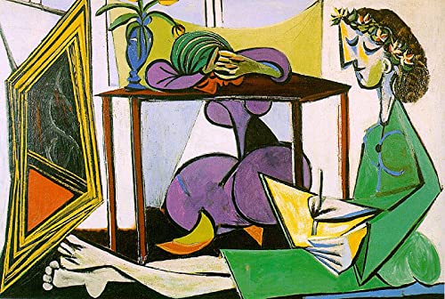 Interieur mit Mädchen Zeichnung Pablo Picasso - DIY 5D Diamond Painting Sets Cross Stitch Stickerei Full Round Craft Art Gift 40x50cm von Zhyaunz