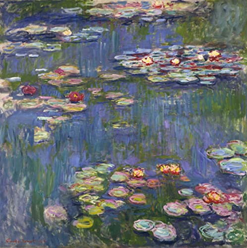 Zhyaunz DIY 5D Diamond Painting by Number Kits Claude Monet Seerosen Kreuzstich Stickerei Strass Bild Kunst Handwerk Wanddekoration 30x40cm von Zhyaunz