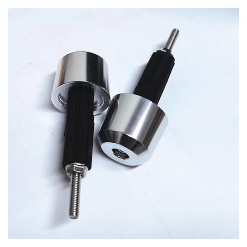 ZhyoNgFu Lenkerendstopfen-Schieber Motorrad-Griffstopfen CNC-Aluminiumlegierung Universal 7/8'' Lenkerendgewichte Lenkergriffe Kappe(Silber) von ZhyoNgFu