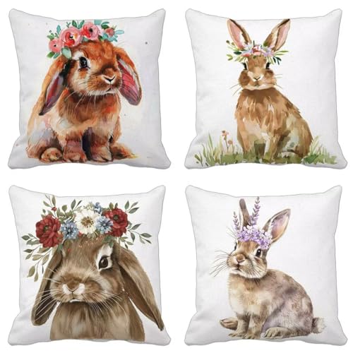 Outdoor Kissen Ländlich Kissenbezug 55X55 4er Set, Outdoor Kissen Weich Couchkissen Tier Quadrat Zierkissenbezüge für Sommer Garten Balkon Stuhl Auto Zimmer Deko Aesthetic, Geschenk für Frauen Q-726 Outdoor Kissen Ländlich Kissenbezug 55X55 4er Set, Outdoor Kissen Weich Couchkissen Tier Quadrat Zierkissenbezüge für Sommer Garten Balkon Stuhl Auto Zimmer Deko Aesthetic, Geschenk für Frauen Q-726 von Zhyolei