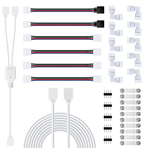 LED Strip Verbinder, Eckverbinder, Verlängerung, Streifen Befestigungsclips, Für 10mm 4 Polig RGB 5050 LED Streifen Verbinder von ZiBwnfuxcz