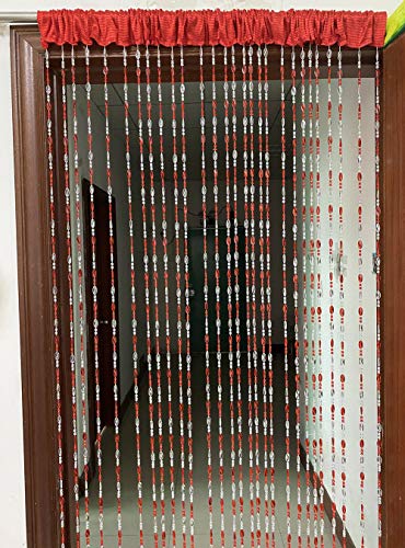 ZiDeTang Türvorhang mit Acrylperlen, Raumteiler, 100 x 195 cm, Rot von ZiDeTang