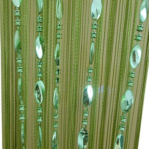ZiDeTang Türvorhang mit Perlen, Quasten-Trennwand, Farbe: Grün von ZiDeTang