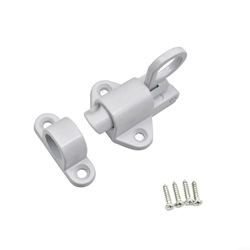 1 x Federtürschloss, selbstschließende Riegel, Metalllegierungen, automatischer Türriegel, widerstandsfähiger Bolzenriegel aus Aluminiumlegierung, für Schränke und Schubladen (weiß) von ZiStarlilife
