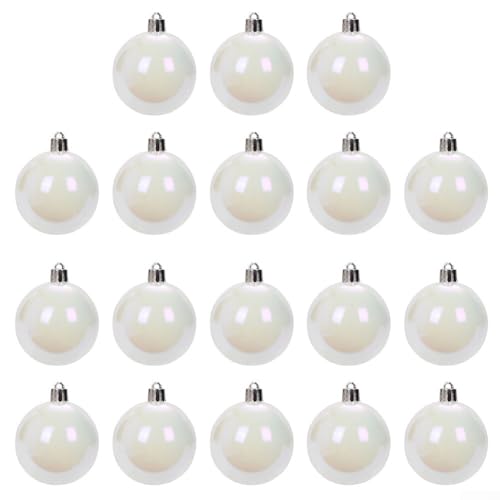 18 Stück Kunststoff-Kugeln mit schillerndem Blasen-Effekt für Halloween und Weihnachtsbaumschmuck (perlweiß) von ZiStarlilife