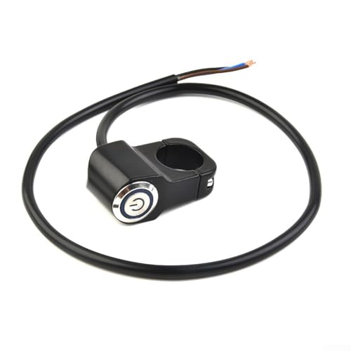 22 mm Motorrad-Lichtschalter aus Metall mit blauer LED-Anzeige für Scheinwerfer, Nebelscheinwerfer, Strahler von ZiStarlilife