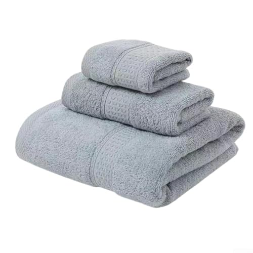3-teiliges Badetuch-Set aus Weichheit und Saugfähigkeit für ein luxuriöses Badeerlebnis (grau) von ZiStarlilife