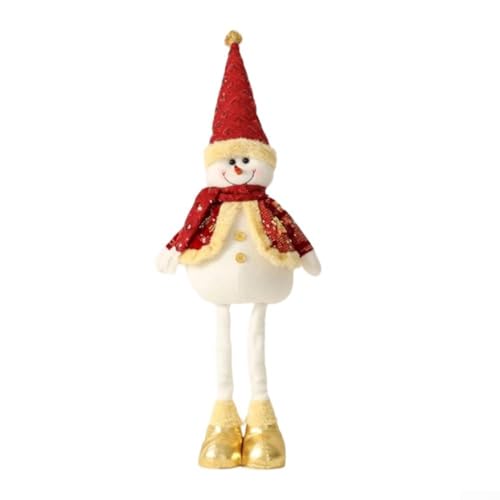 60 cm Stehender Stoff Weihnachten Elch Puppe Dekoration Polyester Material Urlaub Akzent für Zuhause Büro saisonale Verwendung (rot + gold Schneemann) von ZiStarlilife