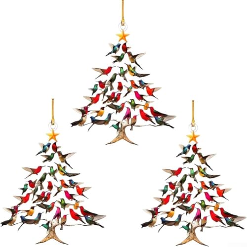 Acrylornament für Vogelliebhaber für Weihnachten, mit mehrschichtigem Kolibri-Design, perfekt für das Hinzufügen von Dimension und Farbe in Urlaubsräumen (3) von ZiStarlilife