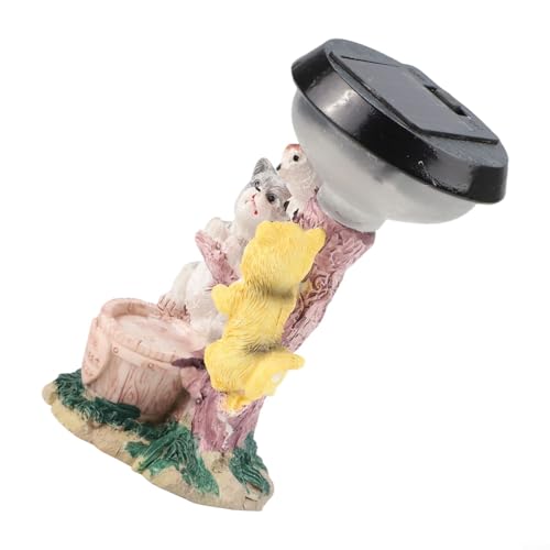 Charmante Gartenleuchte aus Kunstharz mit Solarpanel, perfekte Outdoor-Dekoration für Ihren Hof von ZiStarlilife