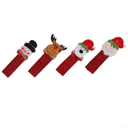 Festliche Griffabdeckungen für Küchengeräte mit Weihnachtsmann- und Schneemann-Designs für Kühlschrank, Backofen, Mikrowelle, Spülmaschine und Schrankgriffe als Dekoration und Griffschutz (ein Set) von ZiStarlilife