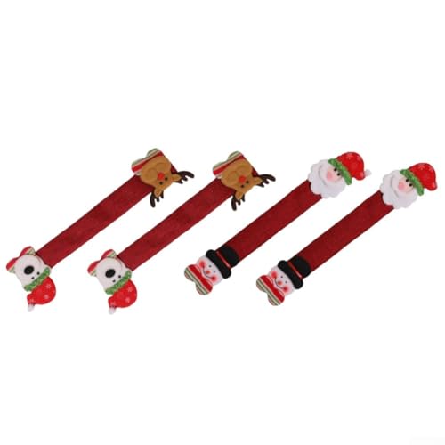 Festliche Griffabdeckungen für Küchengeräte mit Weihnachtsmann- und Schneemann-Designs für Kühlschrank, Backofen, Mikrowelle, Spülmaschine und Schrankgriffe als Dekoration und Griffschutz (zweiköpfig) von ZiStarlilife