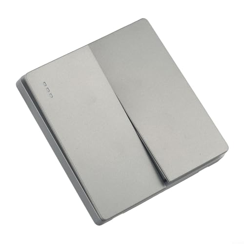 Flammhemmender PC-Material-Druckknopfschalter, 86 mm Wippschalter für Wandleuchte mit eleganter grauer Textur (2-Gang) von ZiStarlilife
