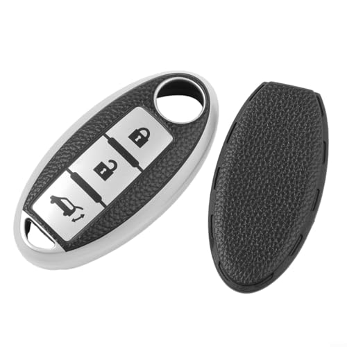Für Autoschlüssel aus TPU-Leder für Nissan für Qashqai, genaue Tastenpositionierung für einfache Bedienung (Stil 1 Silber) von ZiStarlilife