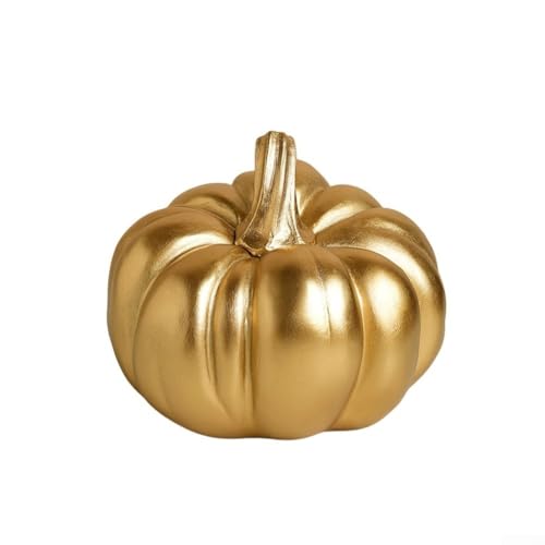 Gold Harz Kürbis Ornamente für Herbst und Halloween Dekor, entworfen für den Innen- und Außenbereich, Bauernhausstil saisonale Akzente (B) von ZiStarlilife