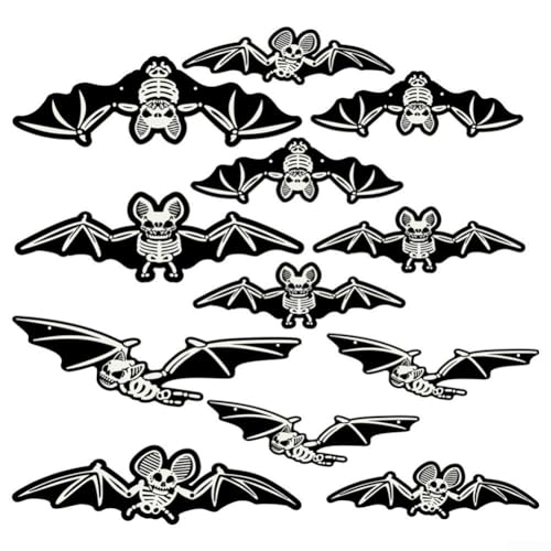 Leuchtende Halloween-Hängedekoration für den Außenbereich, Set mit 12 oder 24 fliegenden Fledermaus-Dekorationen, flexibles wasserdichtes Material mit vorgebohrten Löchern für einfache Installation Leuchtende Halloween-Hängedekoration für den Außenbereich, Set mit 12 oder 24 fliegenden Fledermaus-Dekorationen, flexibles wasserdichtes Material mit vorgebohrten Löchern für einfache Installation von ZiStarlilife