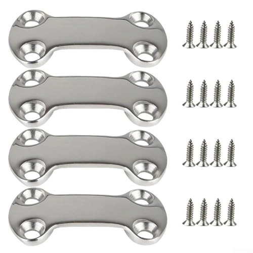 Marine Pad Augenplatten-Set 4 Edelstahlschlaufen für Ladungskontrolle und Stabilität von ZiStarlilife