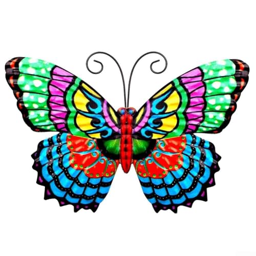 Metall Schmetterling Wanddeko 3D Design für Außen Garten und Innenbereich, langlebiges Metall zur Wandaufwertung (B) von ZiStarlilife