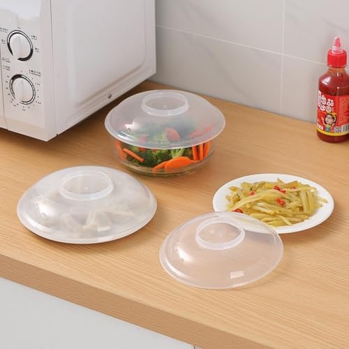 Mikrowellen-Abdeckung für Lebensmittelspritzer mit Belüftungslöchern, Mehrzweck-Küchenteller-Deckel, hitzebeständig, transparent, Aufbewahrungsabdeckung für Obst, Snacks, Gerichte (mittel) von ZiStarlilife