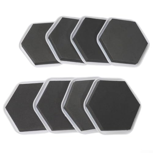 Möbelgleiter, Möbelgleiter, robuste Bodenschoner für Hartholz, Teppich, Fliesen, EVA-Schaum-Polsterung, sechseckig, 6,4 cm, Schwarz / Weiß, 8 Stück von ZiStarlilife
