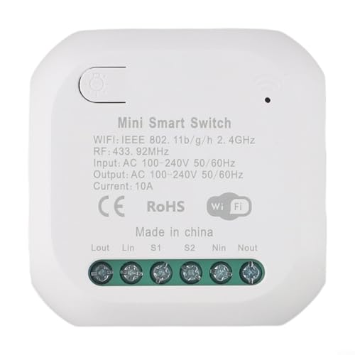 RF433 WiFi Wireless Smart Switch mit Relais zur Fernbedienung von Leuchten und Geräten Zwei-Wege-Unterstützung kompatibel (10A) von ZiStarlilife