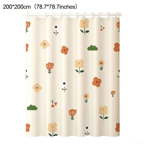 Raffinierter Duschvorhang aus Polyester mit Blumenmuster und ausgezeichneter Wasserbeständigkeit (200 x 200 cm) von ZiStarlilife