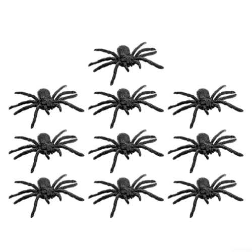 Realistische Spinnen aus Kunststoff für Halloween-Party-Dekoration und gruselige Streiche, erhältlich in 10, 15 oder 20 Stück (10) von ZiStarlilife