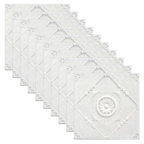 Set mit 10 weichen Schaumstoff-3D-Fliesen-Wandaufklebern mit Geräuschreduzierung und Anti-Kollisionseigenschaften, geeignet für Wohnzimmer- und Schlafzimmer-Wände (10 Stück) von ZiStarlilife