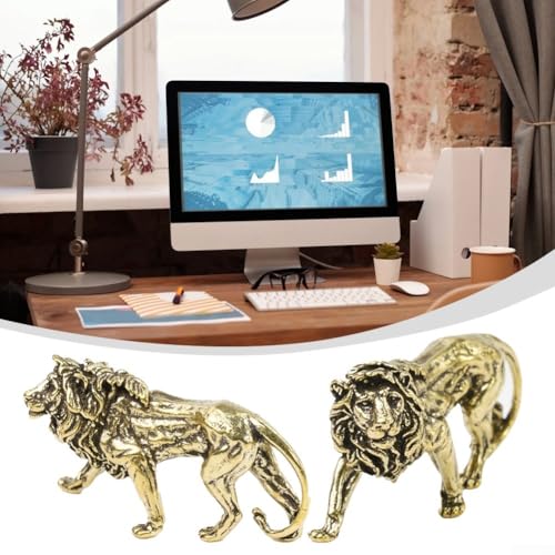 Vintage Kupfer Löwe Figur handgefertigt Miniatur Tier Statue Dekorative Schreibtisch Ornament Traditionelle Handwerk Sammlung Home Office Display von ZiStarlilife