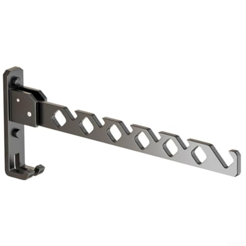 Wandmontierte faltbare Wäschestange für Balkon und Badezimmer mit soliden Haken zum Aufhängen von kleinen Gegenständen und Kleidung, rostbeständiges Material von ZiStarlilife