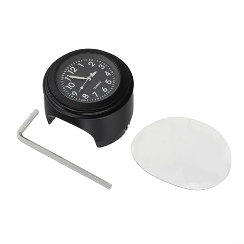 Wasserdichte Motorraduhr aus Aluminiumlegierung mit fluoreszierender Beschichtung für Sichtbarkeit (schwarzes schwarzes Panel) von ZiStarlilife