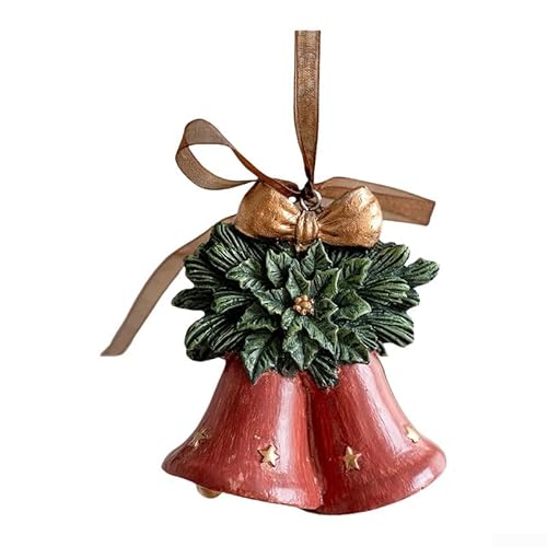 Weihnachtsbaum-Hängeornamente aus Kunstharz bieten langlebige Urlaubsdekoration mit einfacher Schnur zum Aufhängen für saisonale Feiern (Glocke) von ZiStarlilife